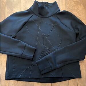 Under Armour Black Sculpted Stitch Mock Neck Pullover